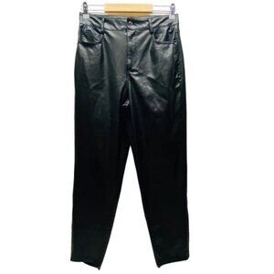 Zara Faux Leather Pants Women's 6 Black Skinny Fit‎ Flat Front Sexy Stretch GUC